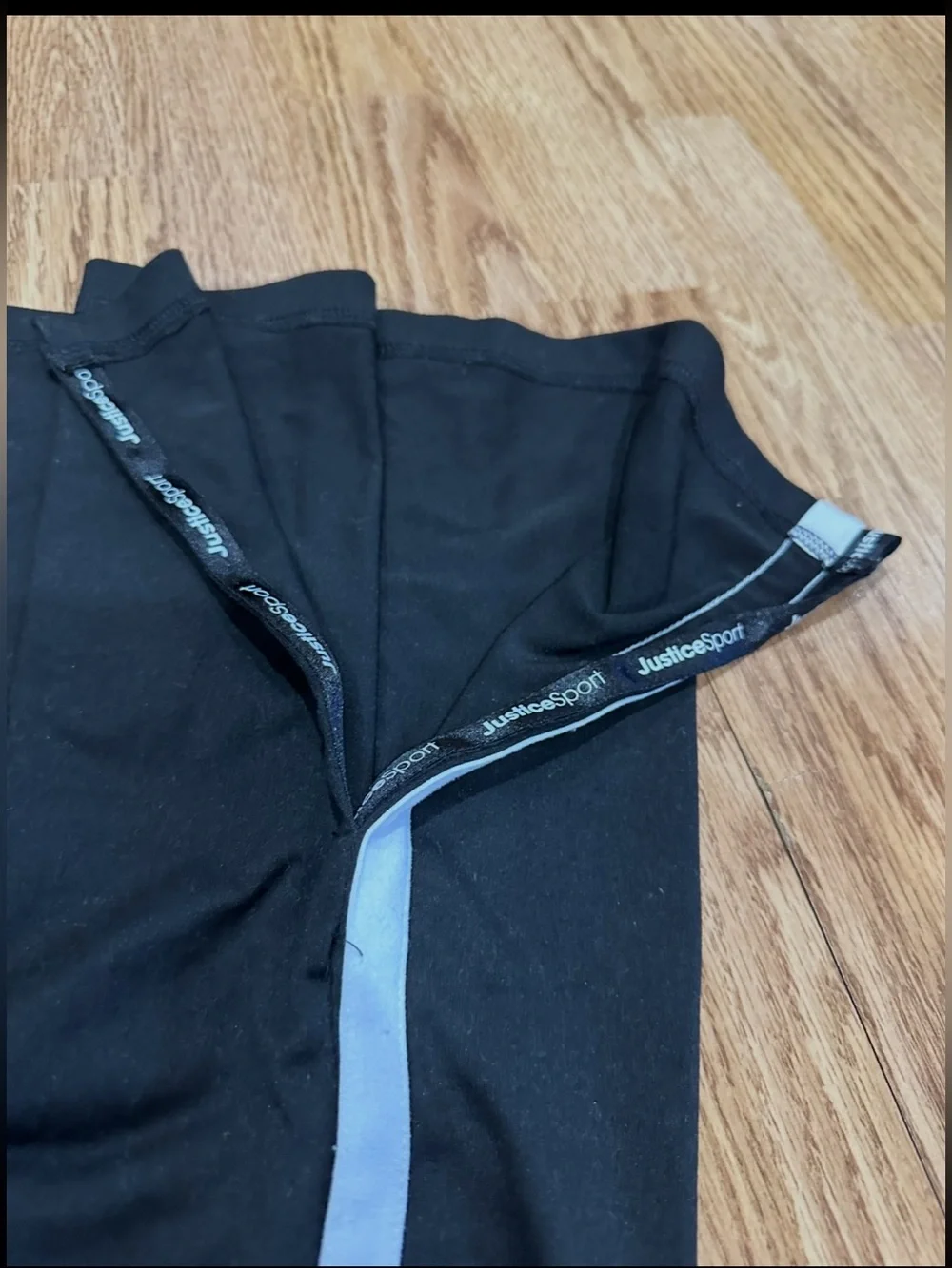 Justice girls kids black wide leg bottoms pants white stripe size 10